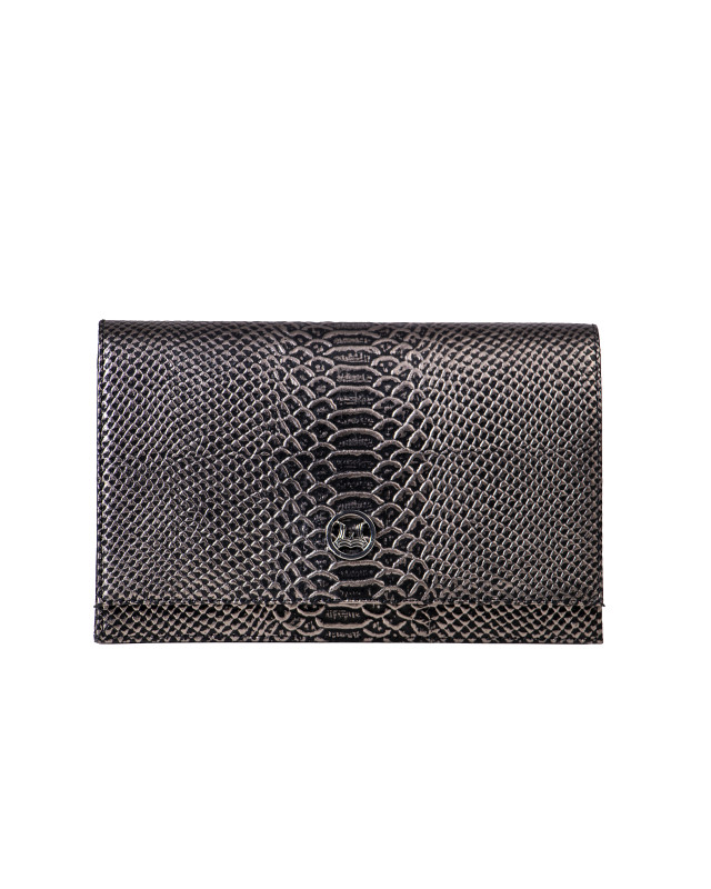 Dakar: Metallic Silver Snake Print and Black Details