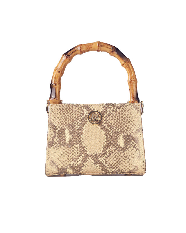 Shanghai Micro: Beige and Grey Snake  Print