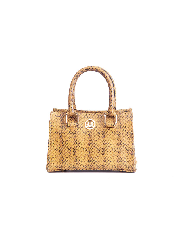 Lagos Mini: Tan Snake Print