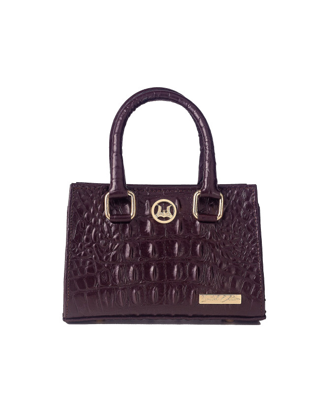 Lagos Mini: Limited Edition Wine Textured Crocodile Print