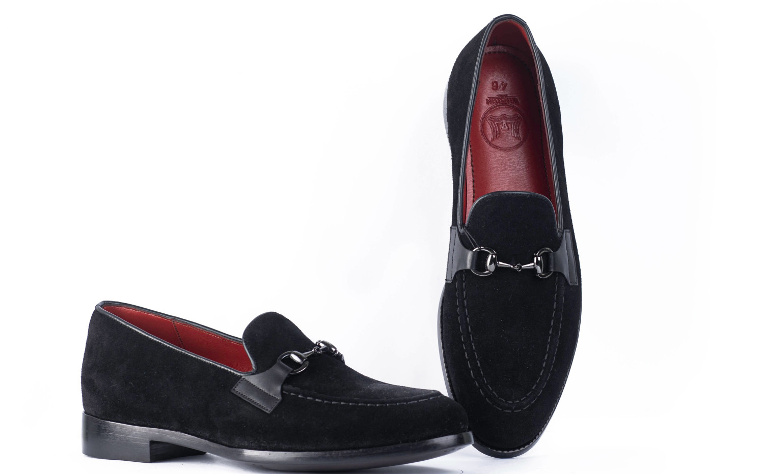 Luxury Loafers: Black Suede with Buckle