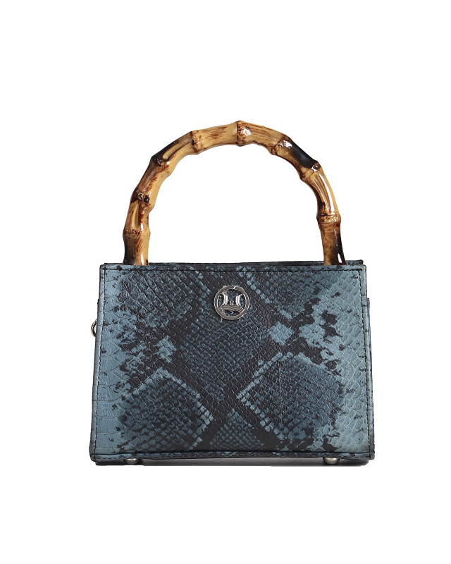 Shanghai Mini: Blue and Grey Snake Print