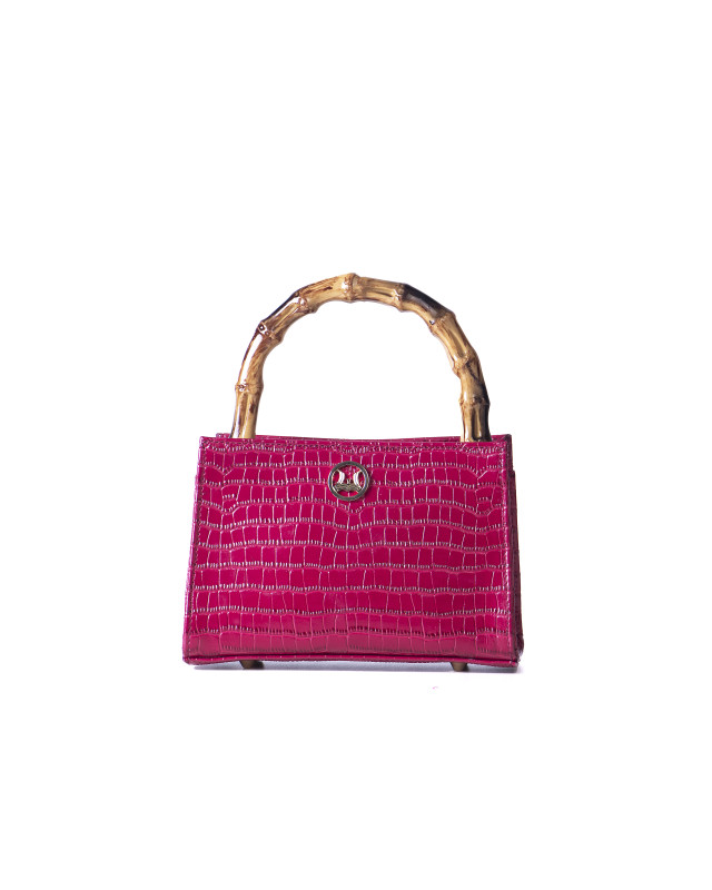 Shanghai Mini: Magenta Crocodile Print
