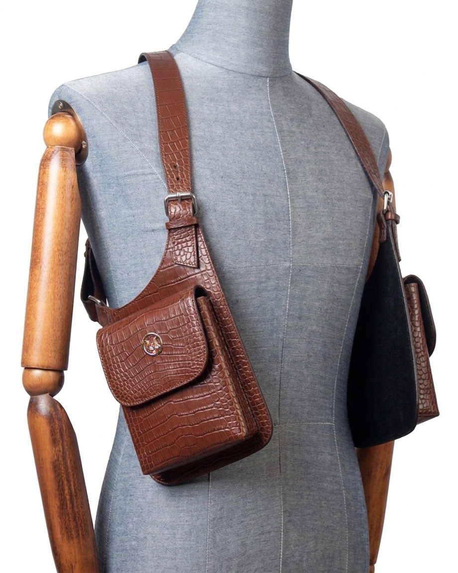 Vest Holster: Brown Crocodile Print