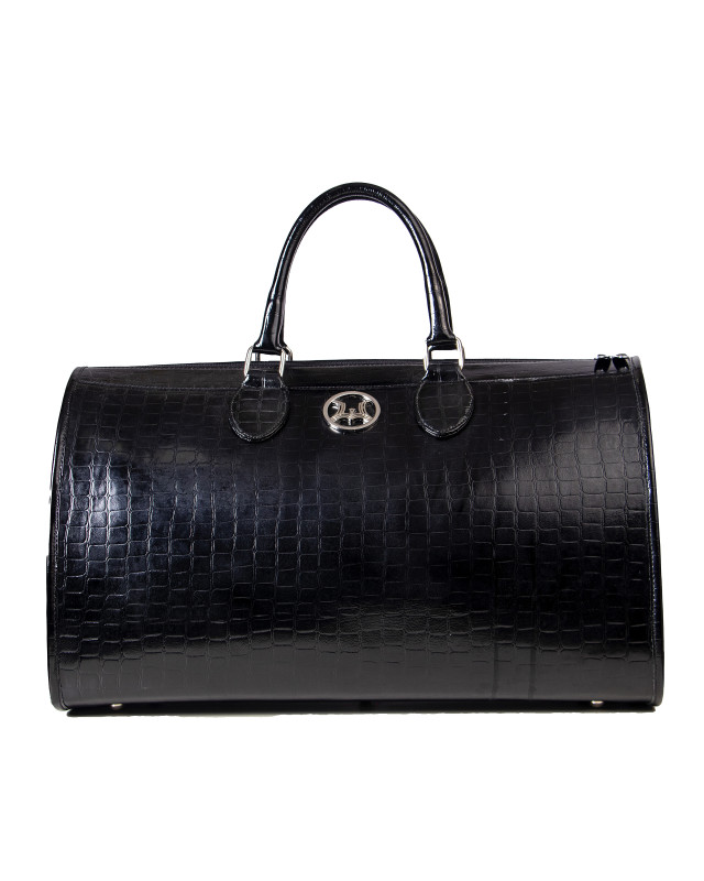 Duffle Bag 2.0: Glossy Black Crocodile Print
