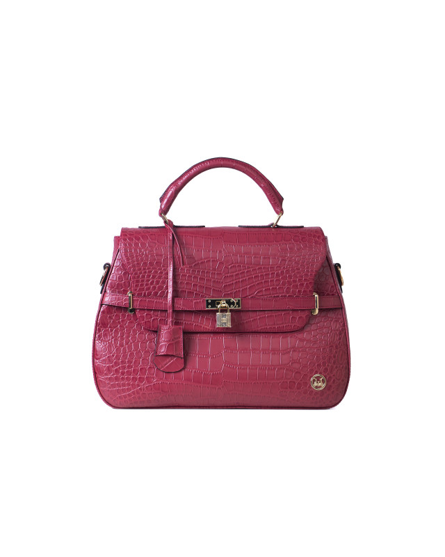 Brazzaville:  Brick Red Crocodile Print