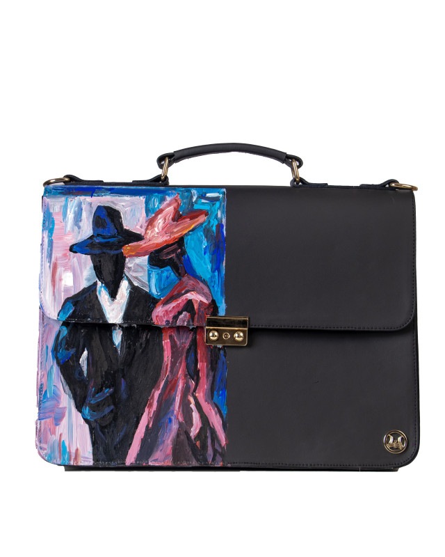 Satchel Work Case: Black Meets Art