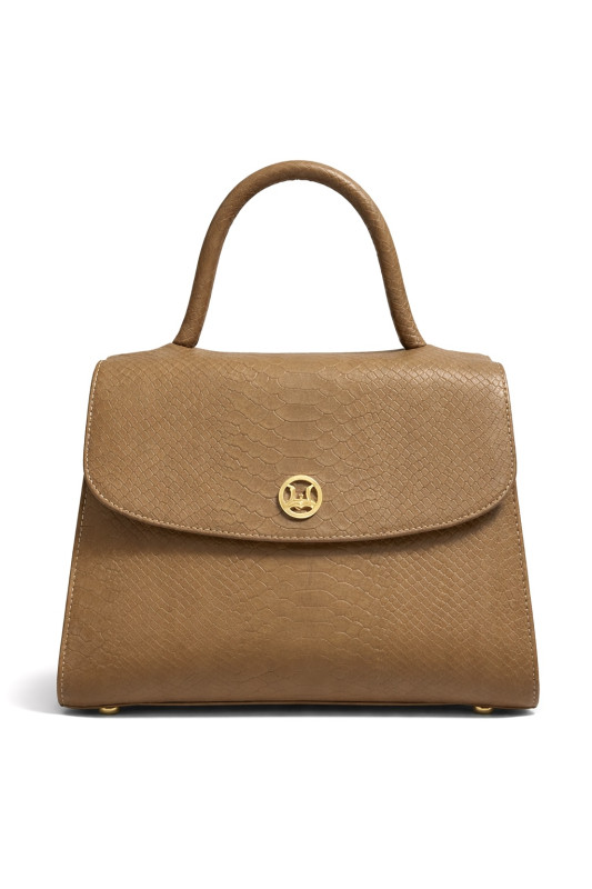 Paris Midi:  Tan Snake Print