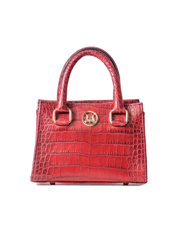 Lagos Micro: Cherry Wine Crocodile Print
