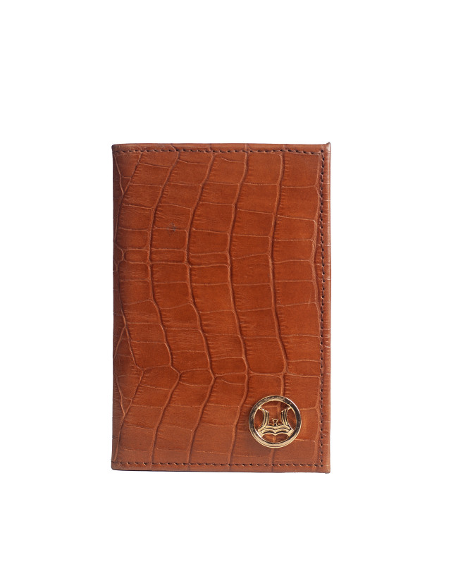 Passport Sleeve: Brown Crocodile Print