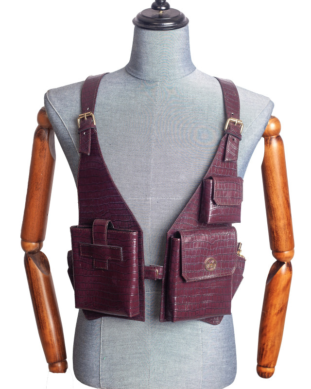 Utility Vest: Grape Crocodile Print