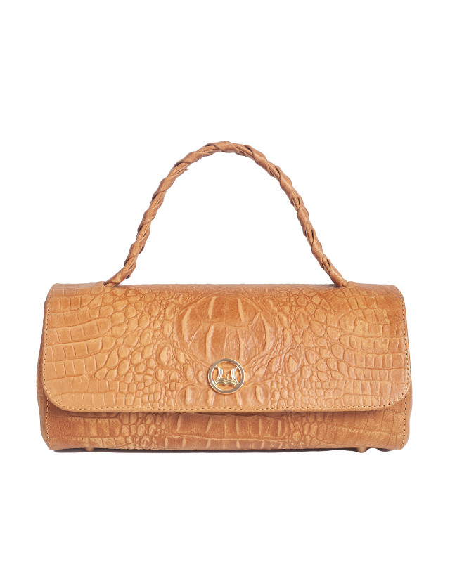 Milan Mini: Toffee Brown Crocodile Print