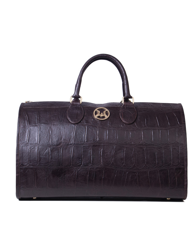 Duffle Bag 2.0: Dark Brown Crocodile Print