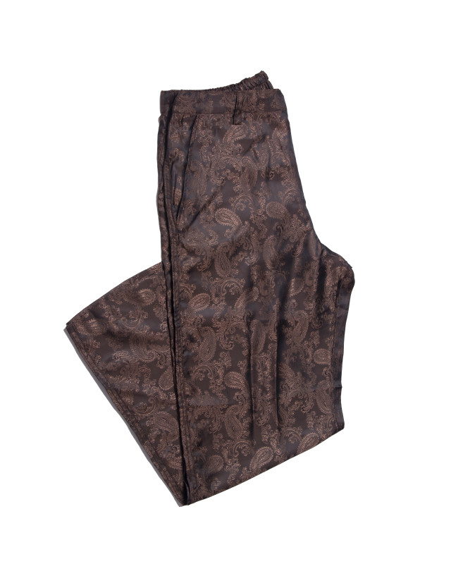 Palazzo Pants: Brown & Copper Parsley Print