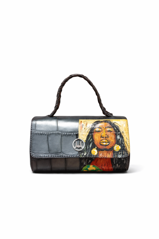 Milan Micro: Powdery Ash Crocodile Print Meets Art