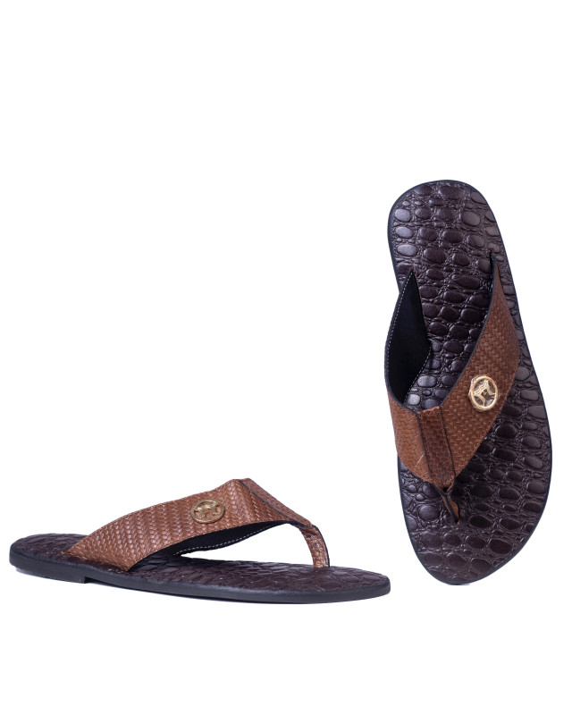 Emperor: Brown Basket Woven Leather Print