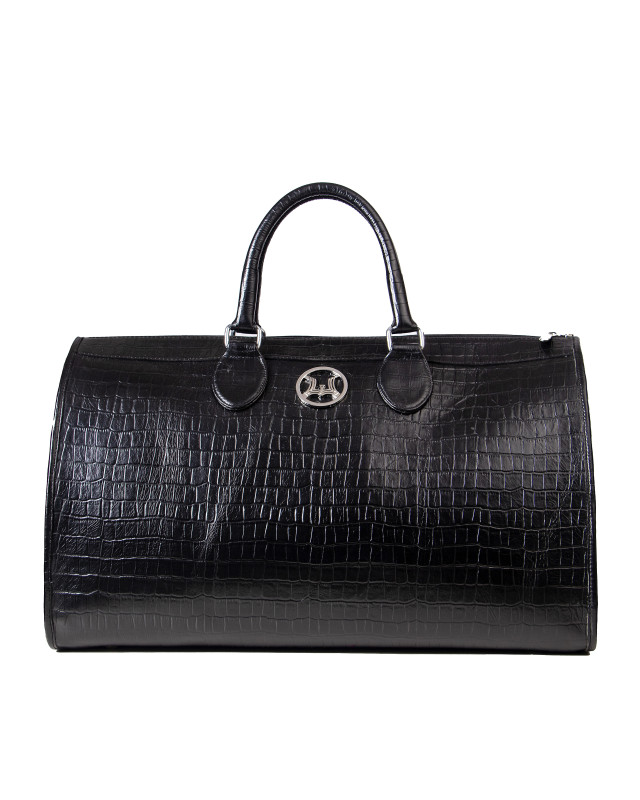 Duffle Bag 2.0: Black Crocodile Print