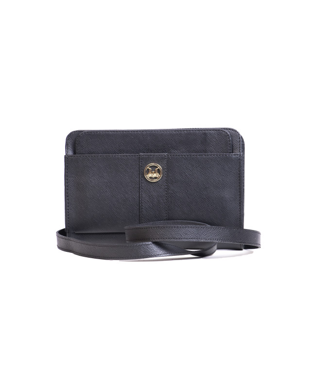 Messenger Bag 2.0:  Black Saffiano Print