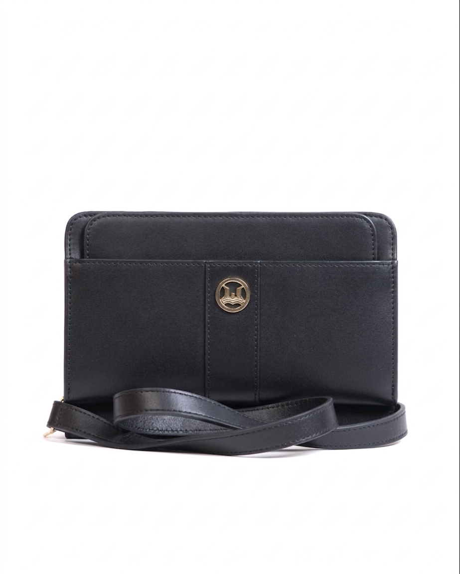 Messenger Bag 2.0:  Black Pebble Grain