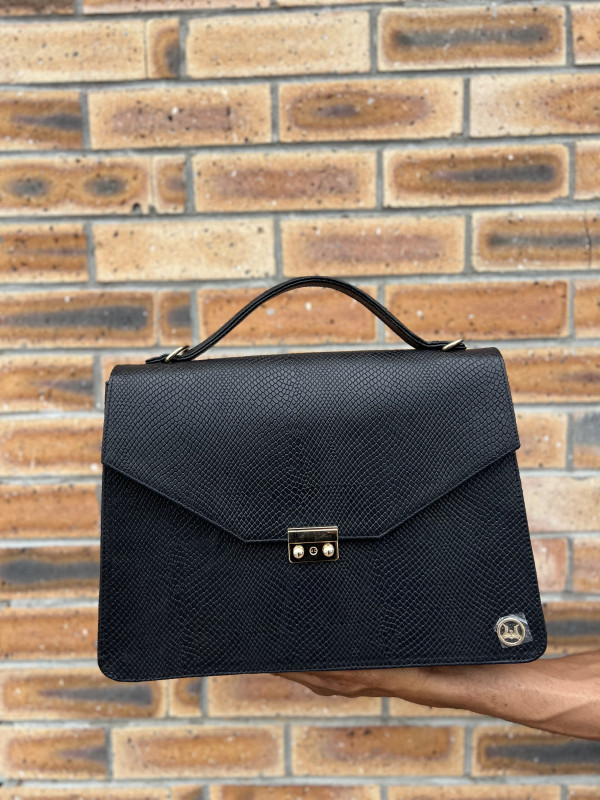 Female Work Case:  Black Reptilian Print