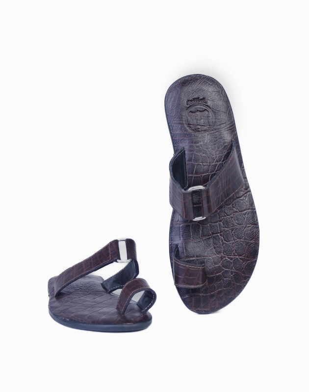 El Patron: Dark Brown Crocodile Print