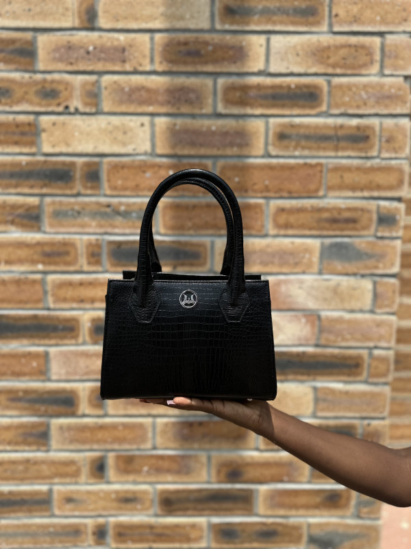 Montreal Mini: Black Crocodile Print