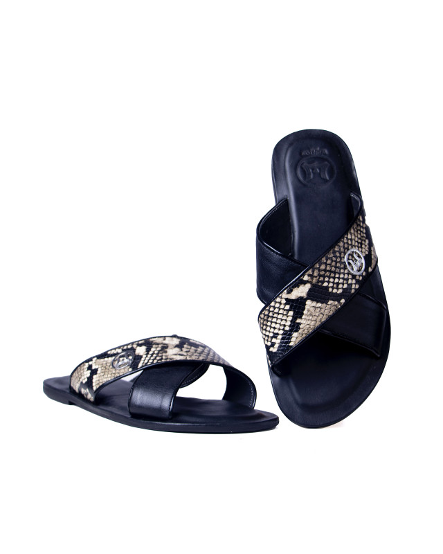 Ayatollah 2.0: Black and Beige Snake Print