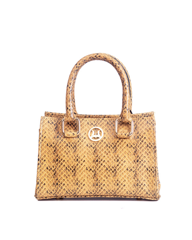 Lagos Mini: Tan Snake Print
