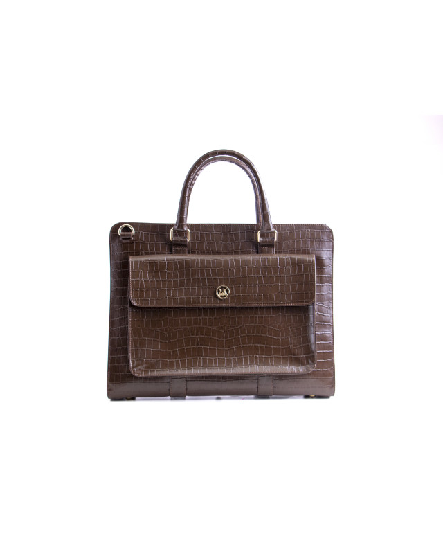 Work Case Escobar: Coffee Brown Crocodile Print
