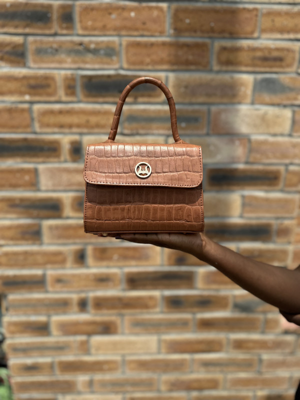 Tokyo Micro: Light Brown Crocodile Print