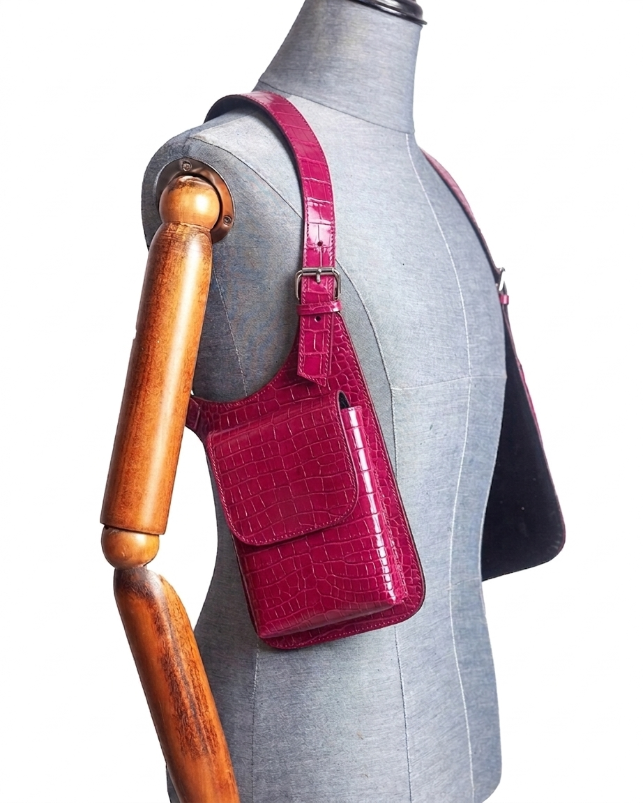 Vest Holster: Bubblegum Pink Crocodile Print