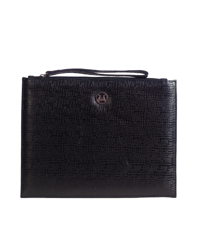 Man Purse MIDI: Black Abstract Print