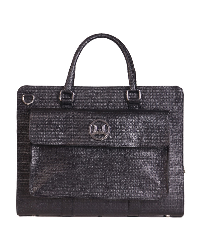 Work Case Escobar: Black Textured Crocodile Print