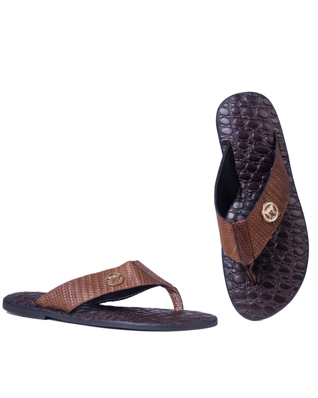 Emperor: Brown Basket Woven Leather Print