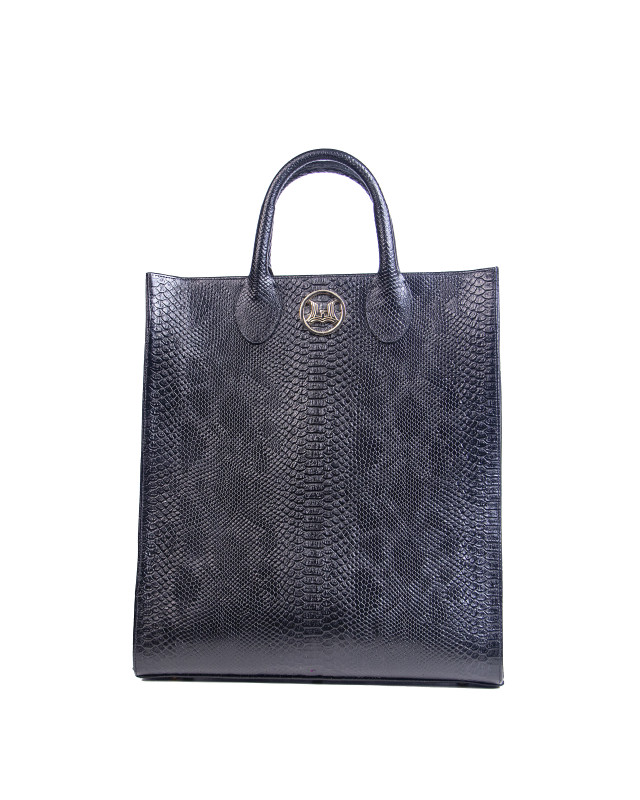 Man Tote: Black Snake Print