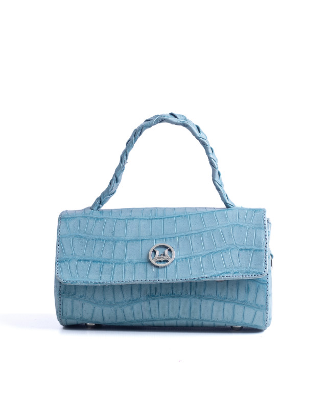 Milan Micro: Powder Blue Alligator Print