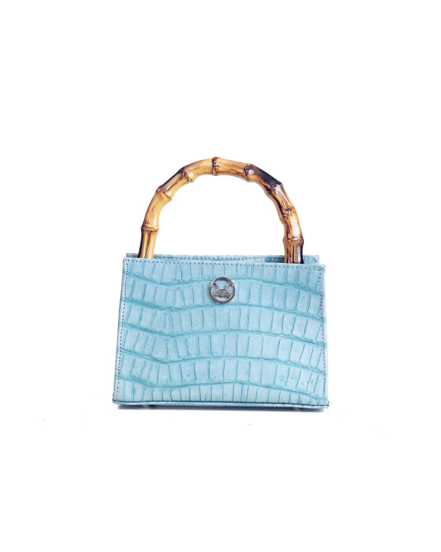 Shanghai Mini: Powder Blue Alligator Print