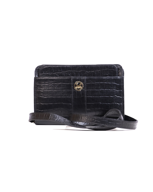 Messenger Bag 2.0:  Black Crocodile Print