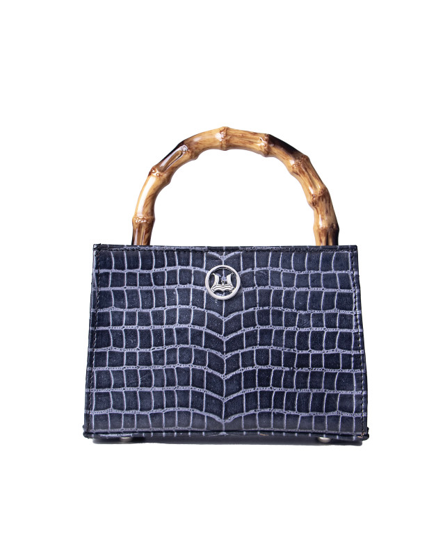 Shanghai Mini: Black and Silver Web Print