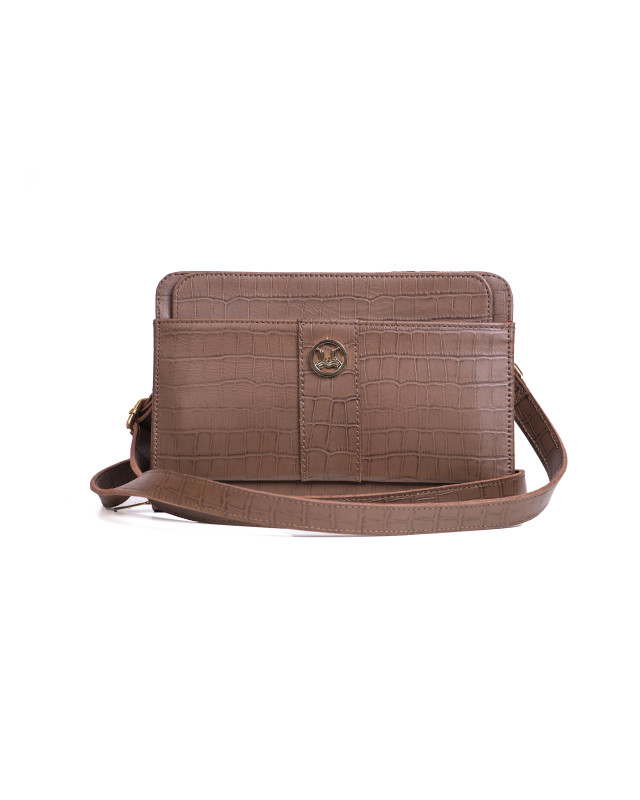 Messenger Bag 2.0:  Brown Crocodile Print