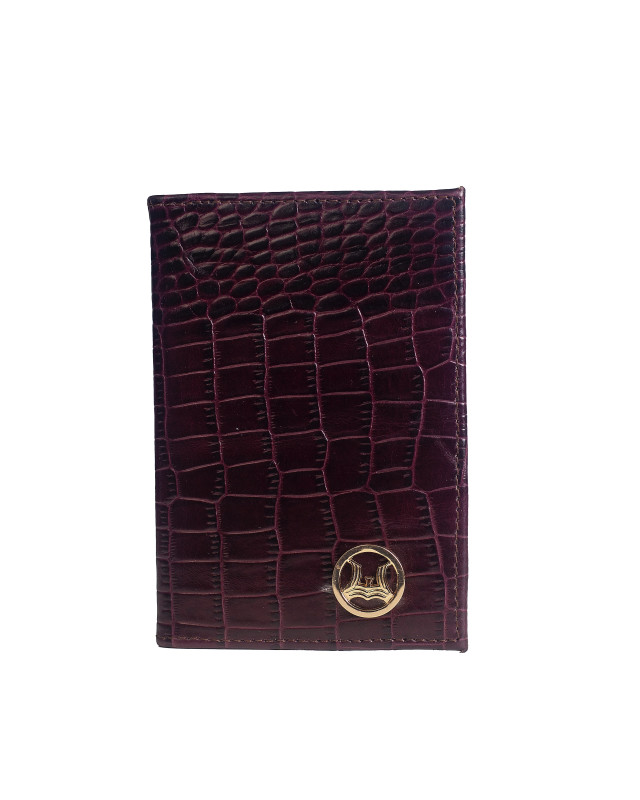 Passport Sleeve: Wine Crocodile Print
