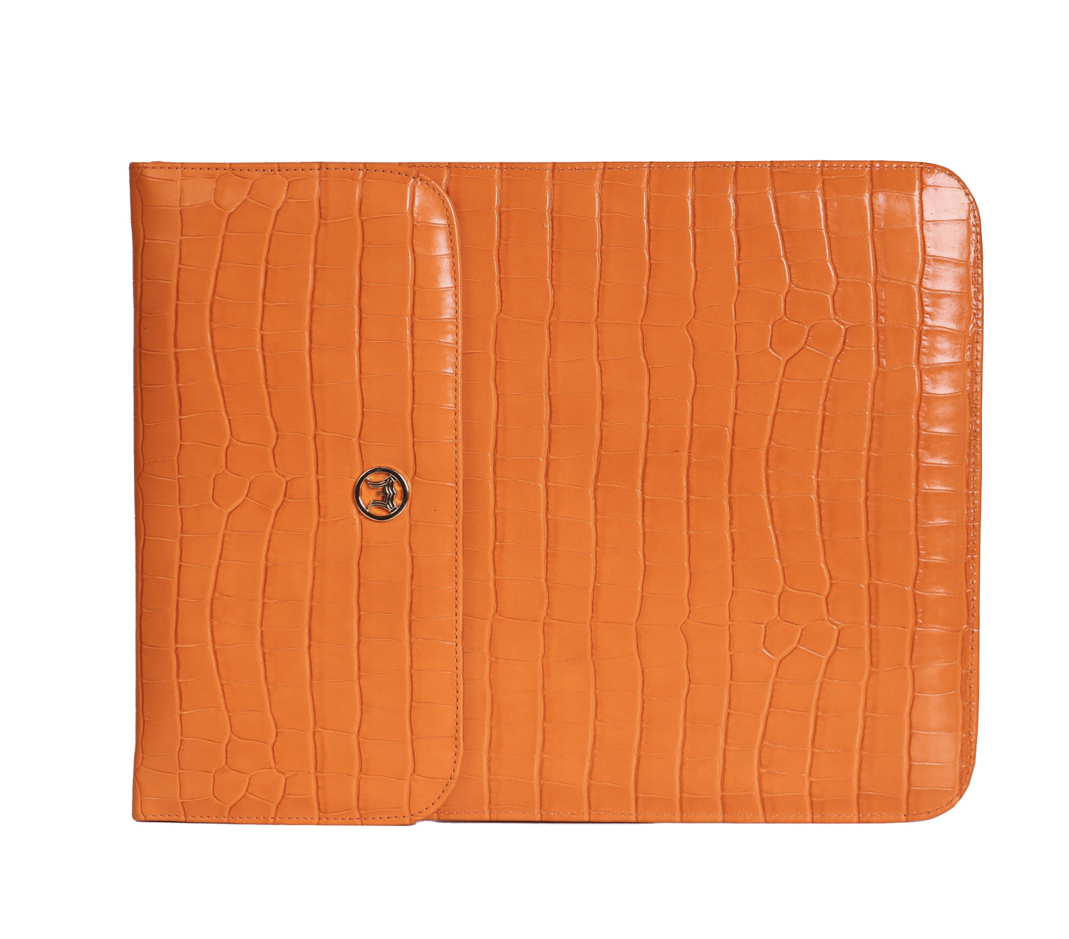 Laptop Sleeve Mini: Orange Crocodile Print