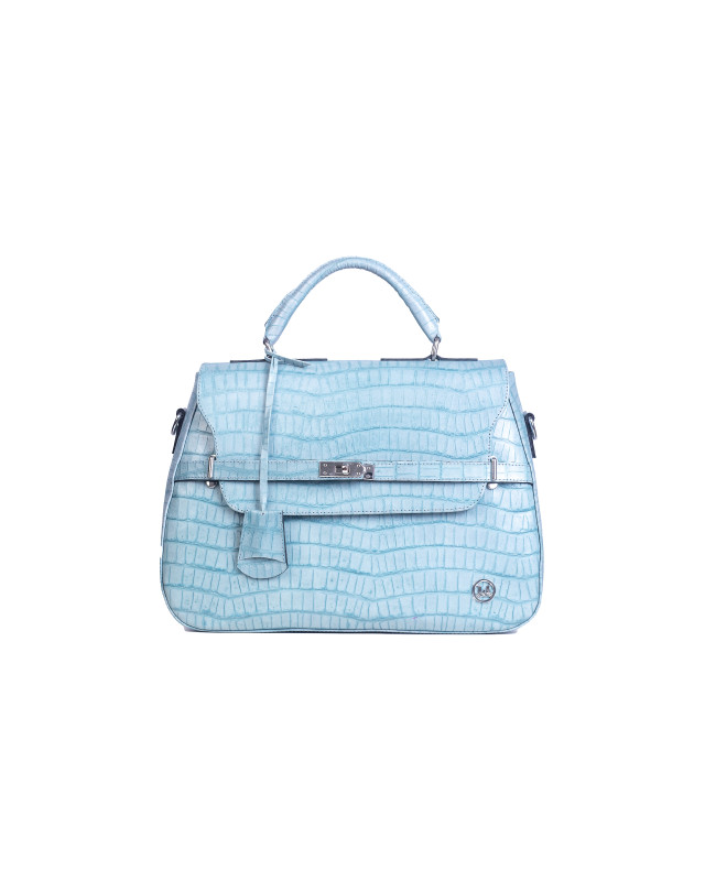 Brazzaville:  Powder Blue Alligator Print