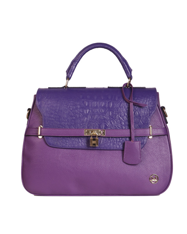 Brazzaville: Purple and Dark Purple Textured Crocodile Print