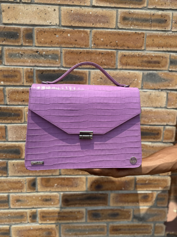 Female Work Case:  Limited Edition Lilac Crocodile Print