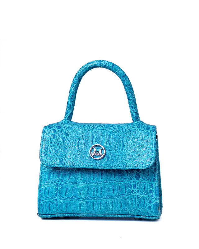 Tokyo Micro: Deep Sky Blue Crocodile Print