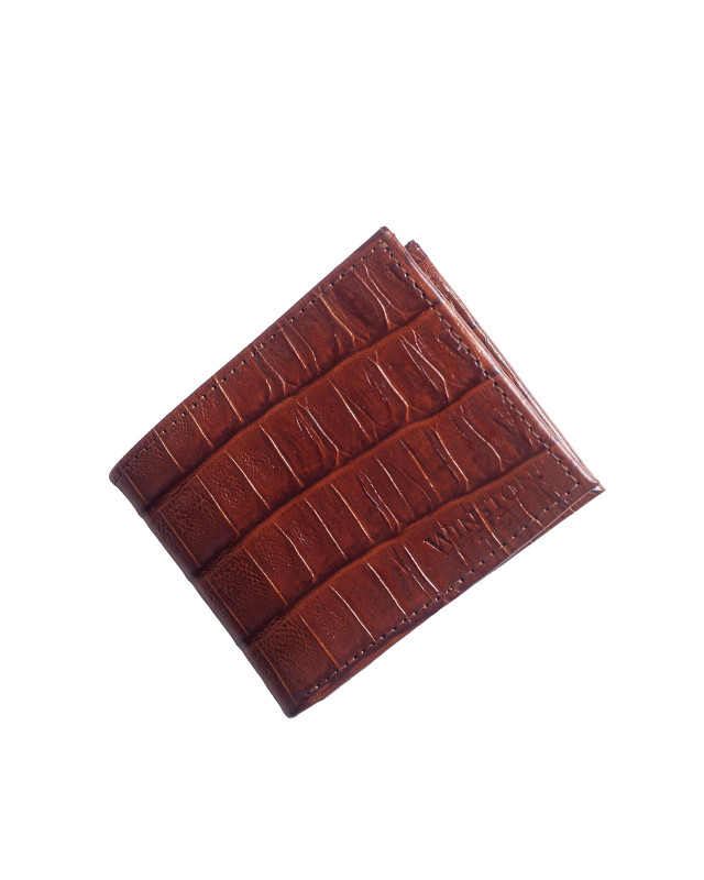 Wallet: Copper Brown Crocodile Print