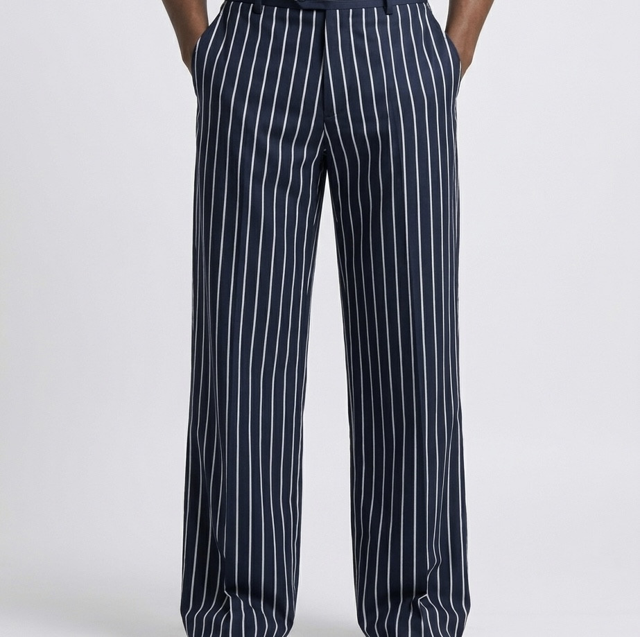 Palazzo Pants: Blue and White Striped