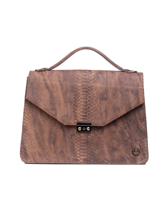 Her Work Case:  Brown Snake Print