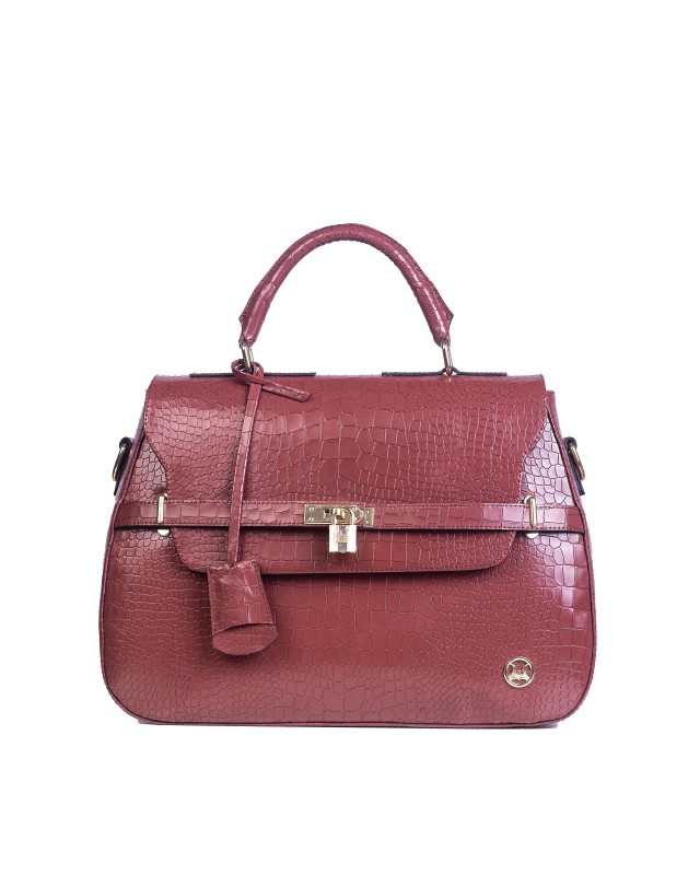 Brazzaville(UK): Tawny Brown Crocodile Print